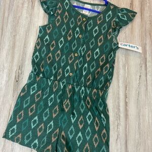 Carter's Green Patterned Kids Romper